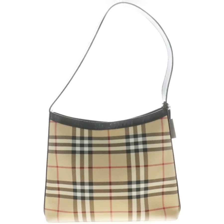 バーバリー ノバチェック　メガチェック　レザー　PVC ワンショルダー BURBERRY バーバリー ノバチェック レッド ワンショルダーバッグ