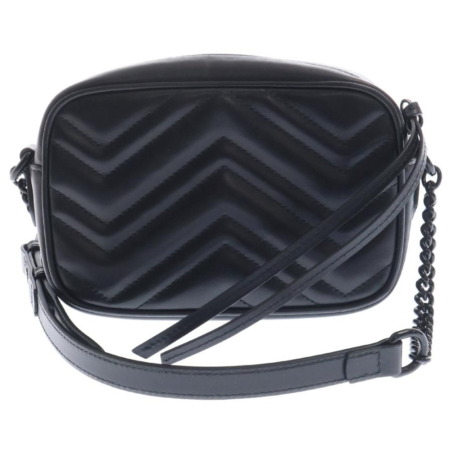 GUCCI（グッチ） GGマーモント ショルダーバッグ ブラック レザー