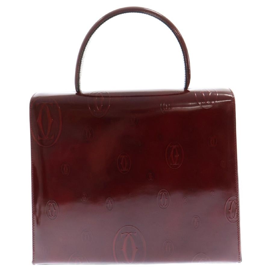 最終価格！Cartier ハッピーバースデー　ボルドー エナメルレザー バック Cartier（カルティエ） ハッピーバースデー ハンドバッグ レッド