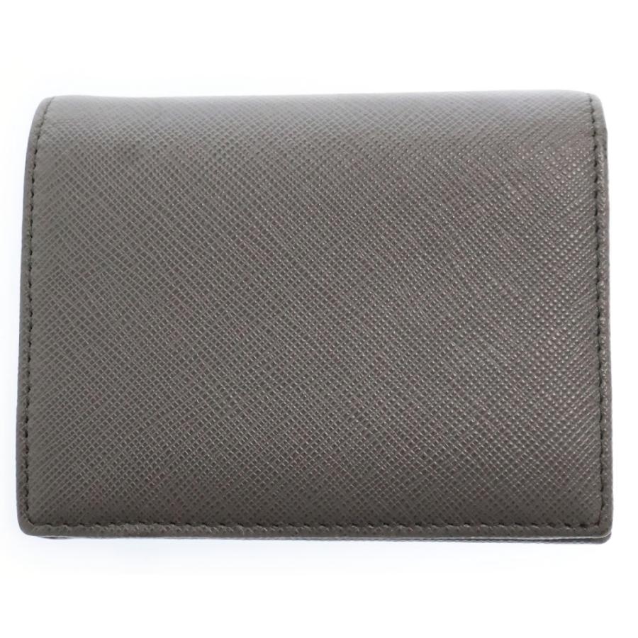 PRADA（プラダ） サフィアーノ 二つ折り財布 グレー×ピンク レザー