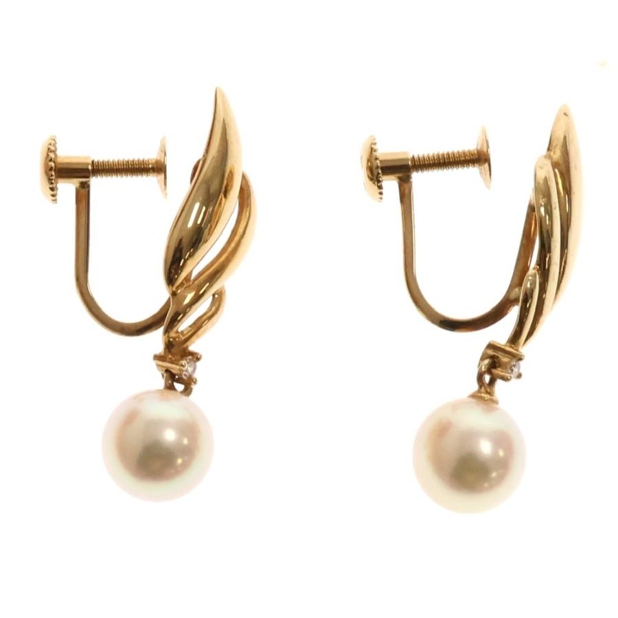 TASAKI タサキ パールイヤリング ゴールド ダイヤモンド K18 0.01ct  