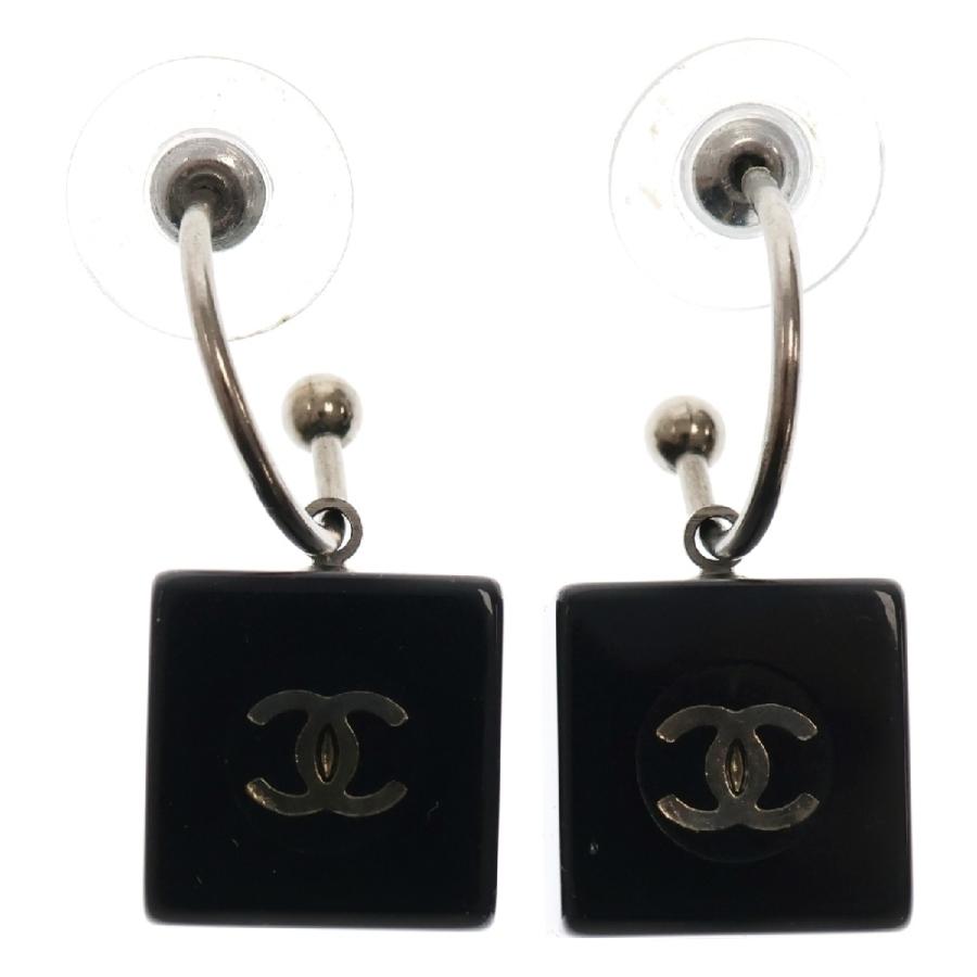 【正月限定値下げ】CHANEL ピアス ココ　ブラック CHANEL（シャネル） ココマーク キューブピアス ブラック×シルバー