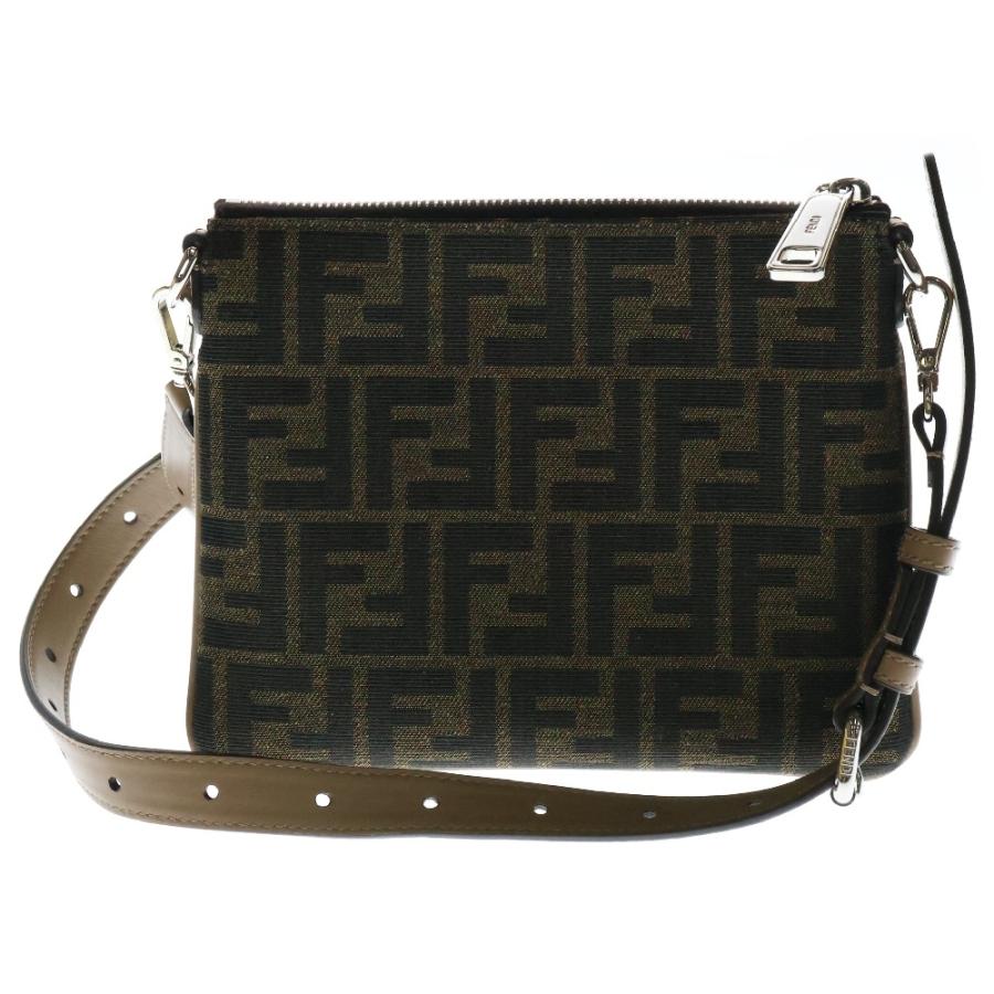 FENDI フェンディ ズッカ アフターバッグ ブラウン キャンバス