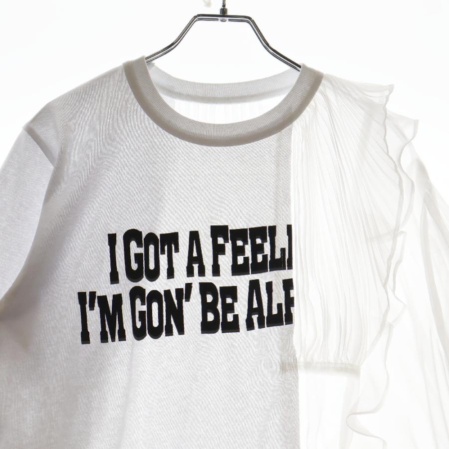 sacai（サカイ） シフォン切替 レイヤード 半袖Tシャツ ホワイト 23