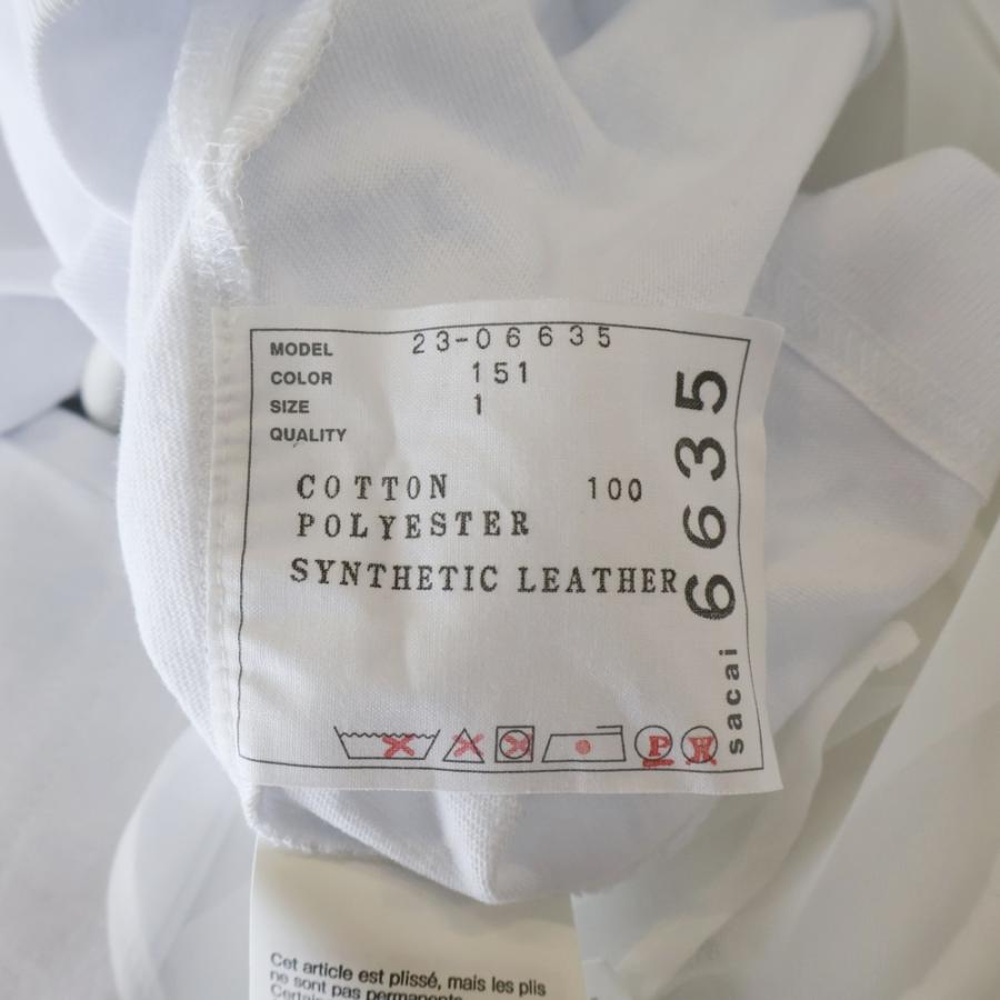 sacai（サカイ） シフォン切替 レイヤード 半袖Tシャツ ホワイト 23