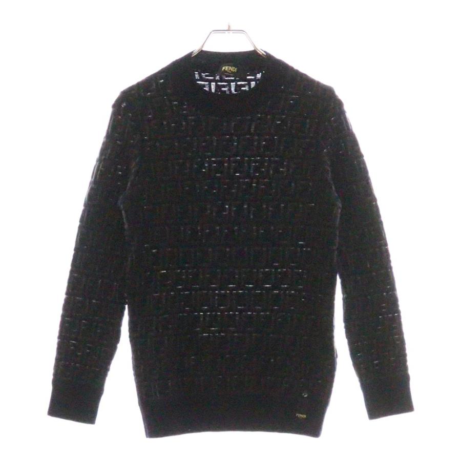 FENDI（フェンディ） FFロゴ ズッカ柄 ウール クルーネックニット 長袖