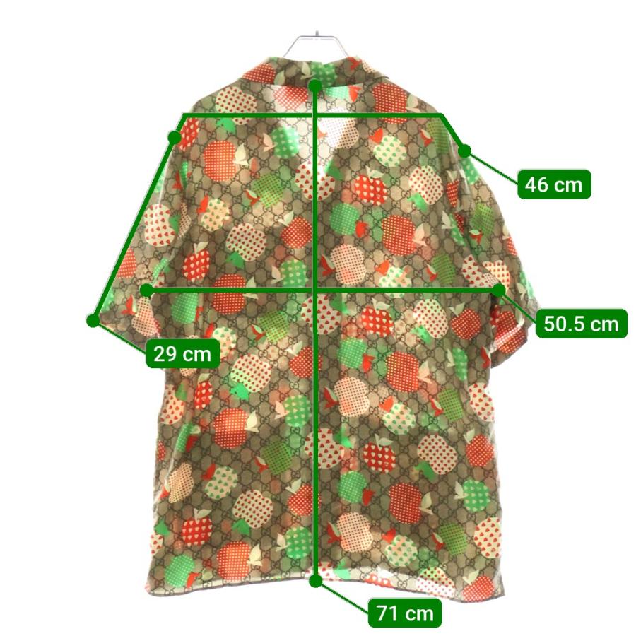 GUCCI グッチ 22AW GG総柄 シルク半袖オープンカラーシャツ ベージュ