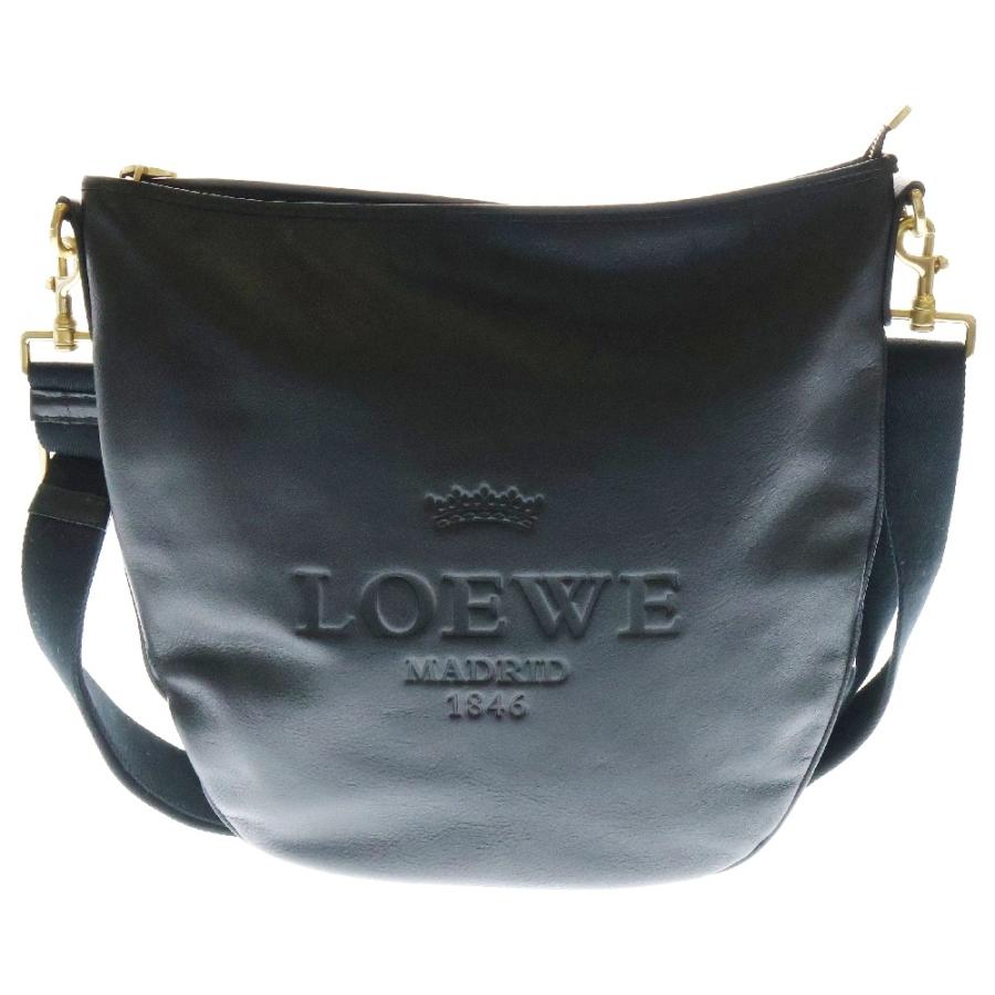 LOEWE ブラック ショルダーバッグ　ヘリテージ LOEWE ヘリテージショルダーバッグ | Hedy