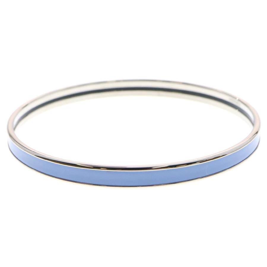 HERMES（エルメス） ユニ バングルブレスレット シルバー×ブルー