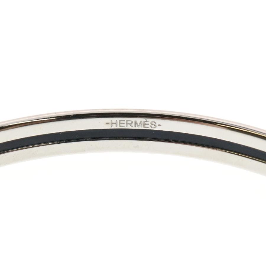 HERMES（エルメス） ユニ バングルブレスレット シルバー×ブルー
