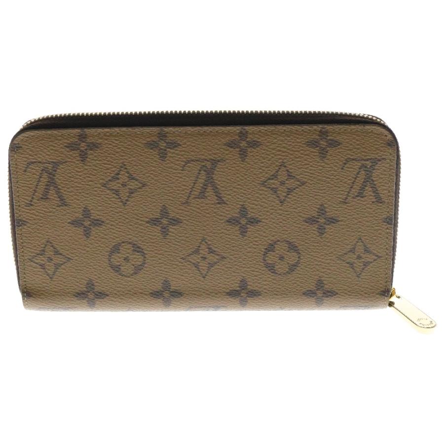 ルイヴィトン LOUIS VUITTON 長財布 ジッピー ウォレット レザー モノグラムリバースキャンバス モノグラムリバース ゴールド金具 茶 ラウンドファスナー  M82444 RFID【中古】 LOUIS VUITTON（ルイ・ヴィトン） モノグラムリバース ジッピー