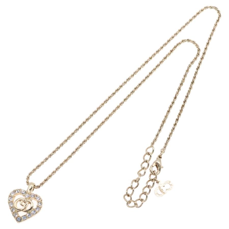 大人気　dior　ハート　ロゴ　ラインストーン　ネックレス DIOR ロゴラインストーンハートネックレス | Hedy