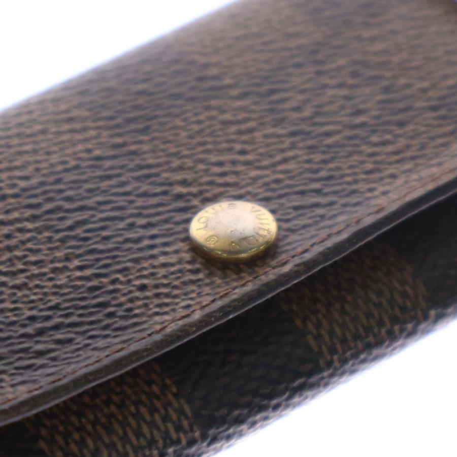 LOUIS VUITTON ルイヴィトン ダミエ ミュルティクレ4 キーケース キーリング バッグチャーム ブラウン ゴールド金具 PVC N62631