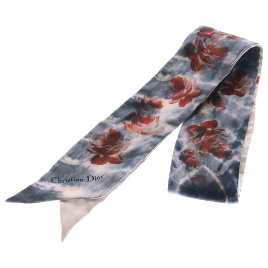 タグ付✨️Christian Dior 限定品 シルク フローラルミッツァ ロゴ タグ付✨️Christian Dior 限定品 シルク フローラルミッツァ ロゴ