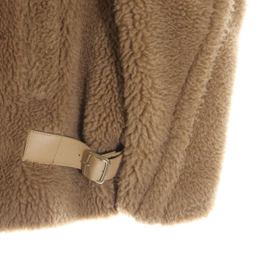 【ポム】MAX MARA キャメル素材テディベアコートブラックラメ ポム】MAX MARA キャメル素材テディベアコートブラックラメ