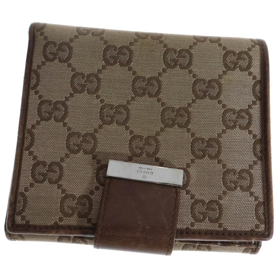 GUCCI グッチ GGキャンバス 二つ折り財布 コンパクトウォレット
