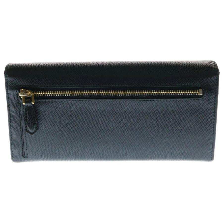 極美品 プラダ サフィアーノ 二つ折り 長財布 小銭入れ カード コンパクト 黒 PRADA プラダ サフィアーノ 二つ折り長財布 ロングウォレット