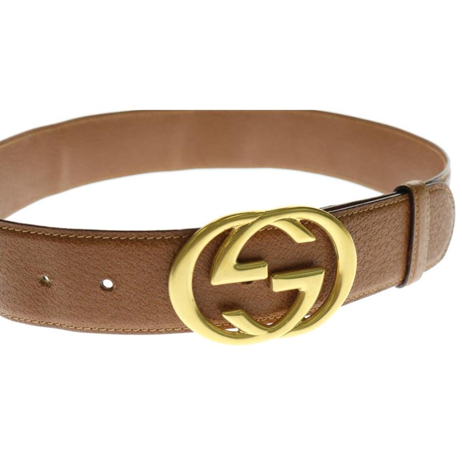 GUCCI（グッチ） インターロッキングG ベルト ブラウン ゴールド金具