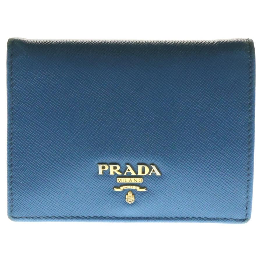 パオーン様 プラダ　二つ折り財布　1MV204 水色 楽天市場】プラダ 財布 レディース 二つ折り財布 アウトレット品