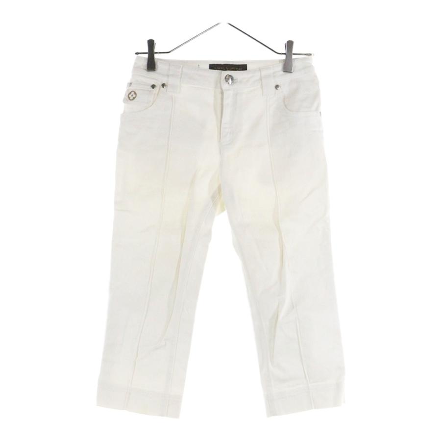 LOUIS VUITTON ルイヴィトン ロゴボタン モノグラムフラワー刺繍 七分