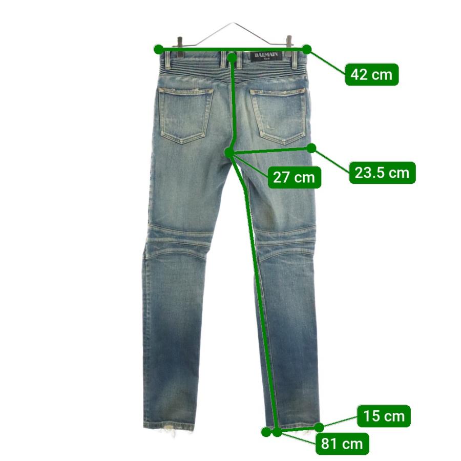 BALMAIN バルマン ダメージ ウォッシュ加工 蛇腹 バイカー