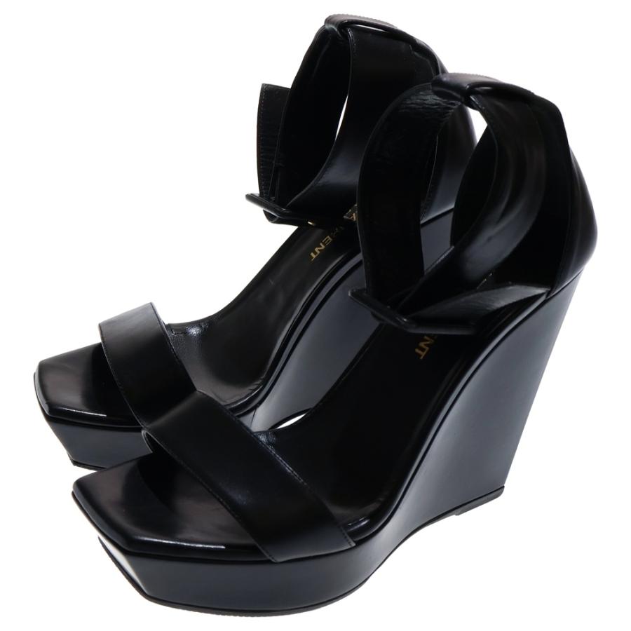 SAINT LAURENT PARIS サンローランパリ スクエアトゥ ウェッジソール  