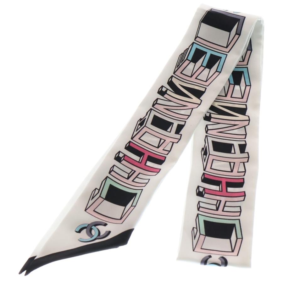 CHANEL（シャネル） ココマーク ロゴプリント ツイリー シルクスカーフ