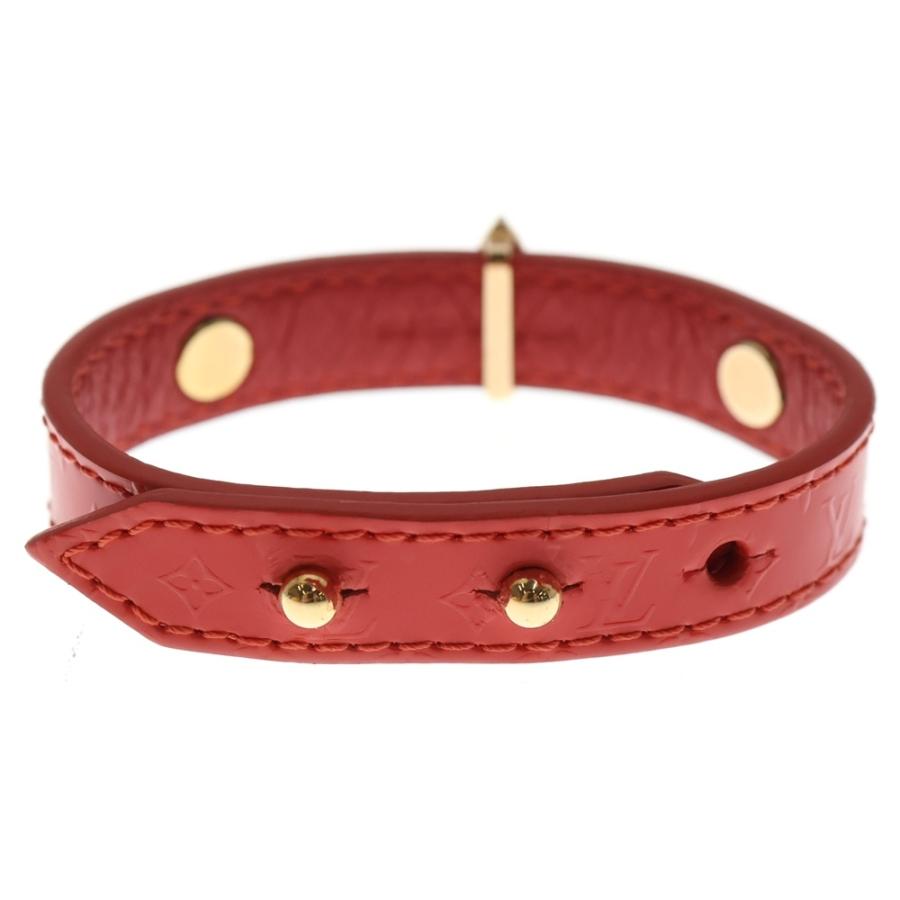 Louis Vuitton 赤茶色バングル LOUIS VUITTON 赤 パテントレザー バングル キープイットカデナ