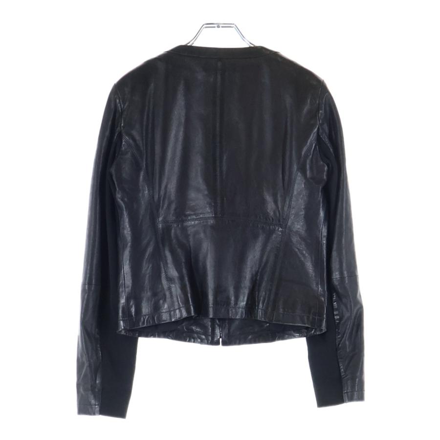 ウィークエンド マックスマーラ ラムレザー フリル装飾 ノーカラー