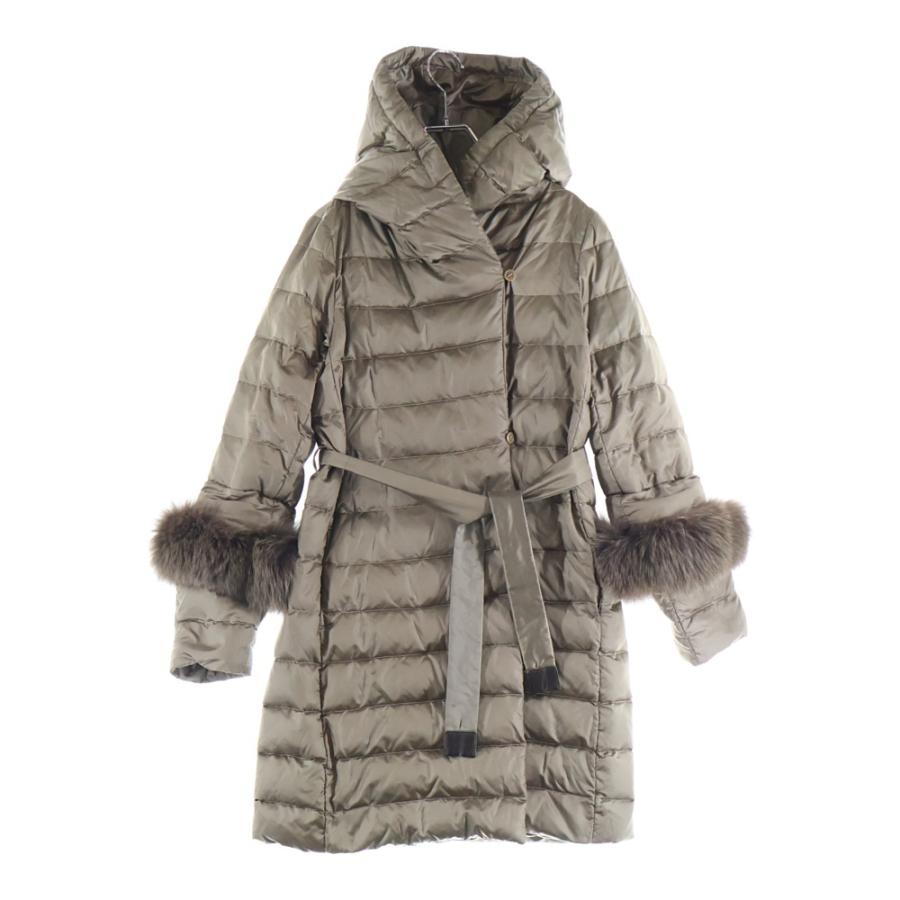 極美品　エスマックスマーラ　ロングダウンベスト38　リバーシブル　グレージュ 極美品 エスマックスマーラ ロングダウンベスト38 リバーシブル グレージュ