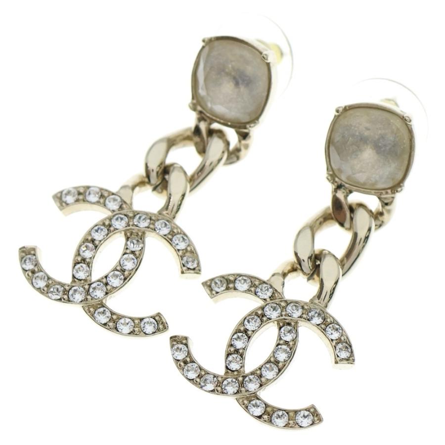 CHANEL（シャネル） ココマーク ラインストーンピアス ゴールド