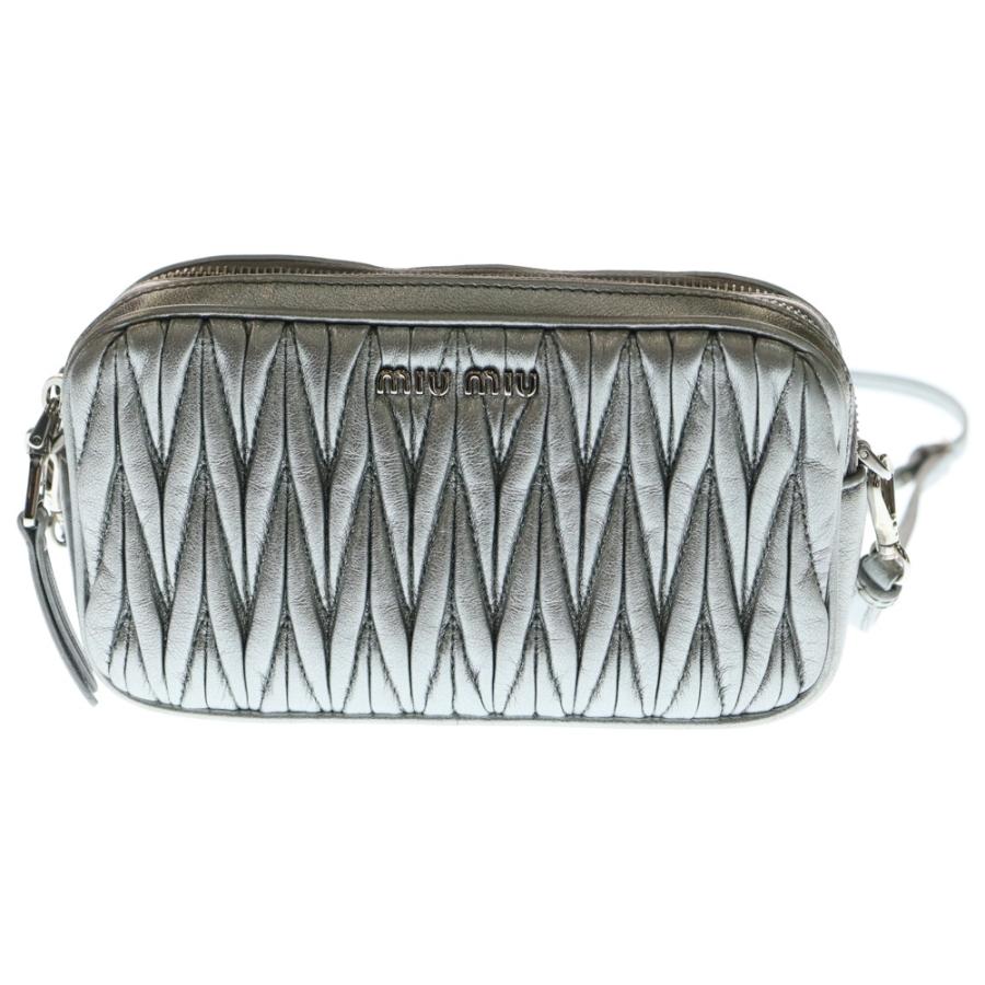 正規品 miu miu マテラッセ グレー ショルダーバッグ 付属品完備 Miu Miu Pre-Owned 2010s マテラッセ ショルダーバッグ | グレー