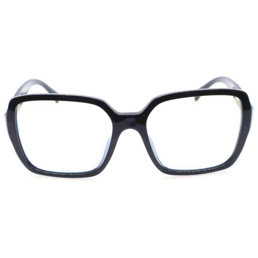 CHANEL（シャネル） ロゴ メガネ ブラックフレーム クリアレンズ 56