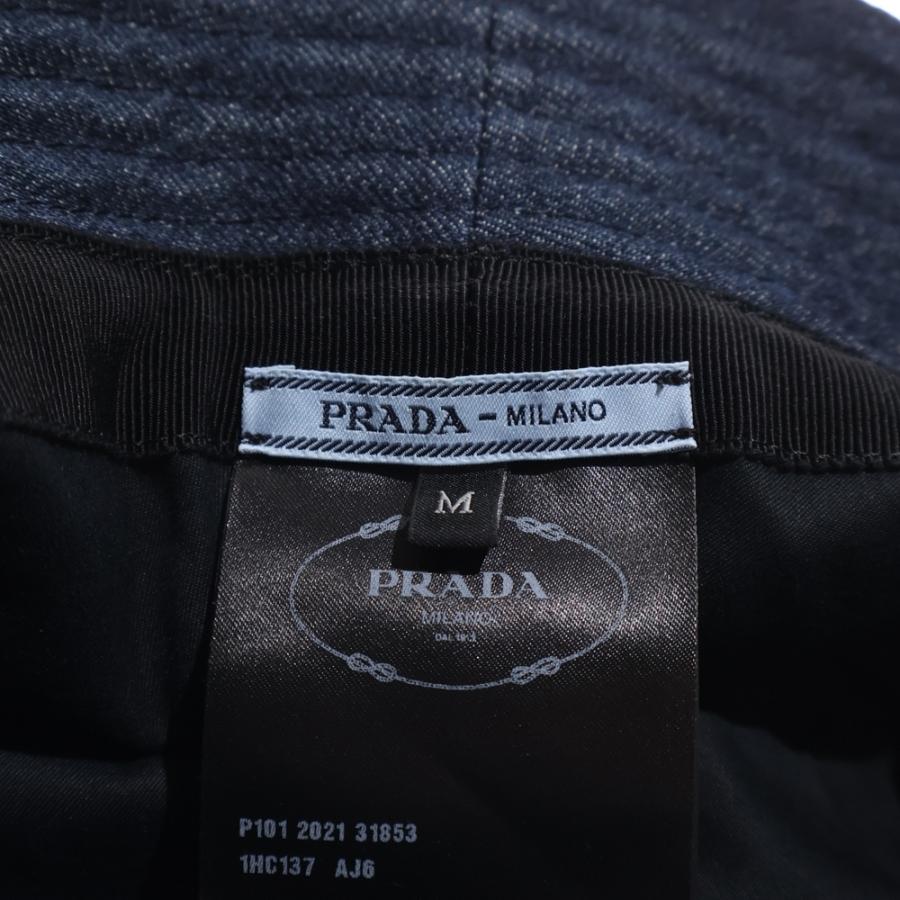 PRADA（プラダ） バケットハット 帽子 インディゴブルー デニム 1HC137