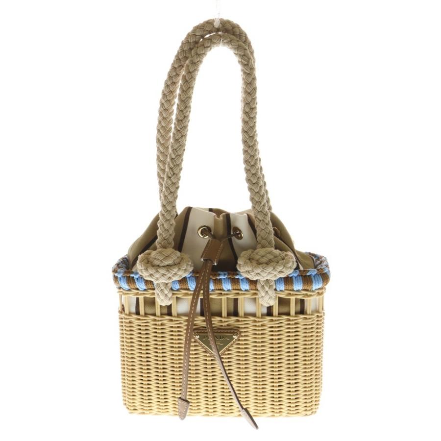 PRADA（プラダ） ウィッカー ミニハンドバッグ カゴバッグ べージュ