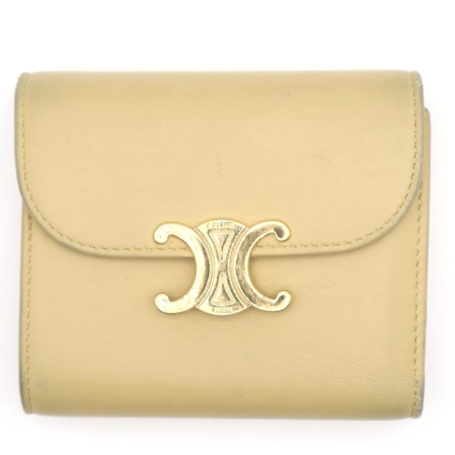 CELINE（セリーヌ） トリオンフ 三つ折り財布 コインケース イエロー