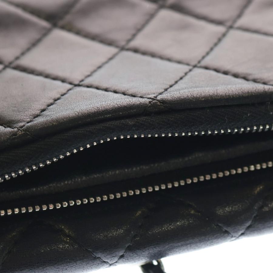 送料無料♪CHANEL シャネル 黒 レザー ポーチ イタリア製 ブラック CHANEL（シャネル） ミニマトラッセ ココマーク ラムスキン チェーン