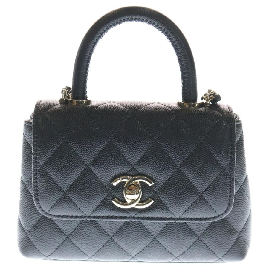 CHANEL ココハンドル マトラッセ　ソーブラック　キャビアスキン 入手困難・数量限定☆CHANEL☆ココハンドル19cm☆キャビアスキン