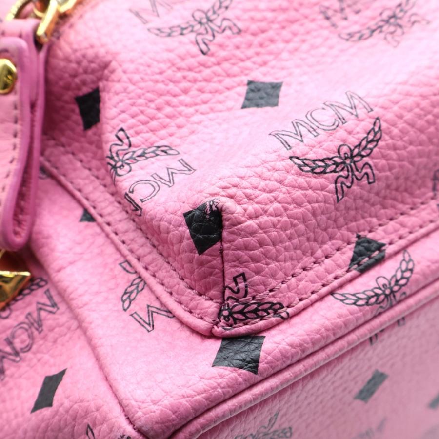 MCM リュック　ピンク　地雷　ヴィセトス柄　レザー　スタッズ MCM（エムシーエム） エム シー エム ヴィセトス総柄 レザー サイド