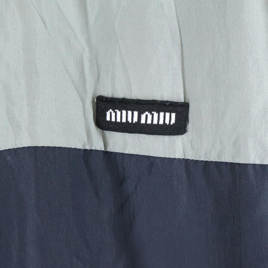 miumiu ミュウミュウ テクニカルシルク ロゴジップブルゾンジャケット