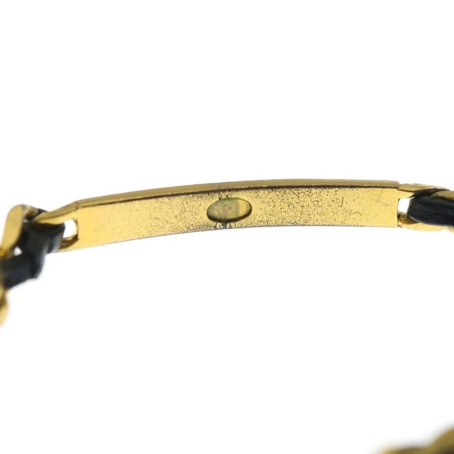 CHANEL（シャネル） チェーンブレスレット ブラック×ゴールド レザー