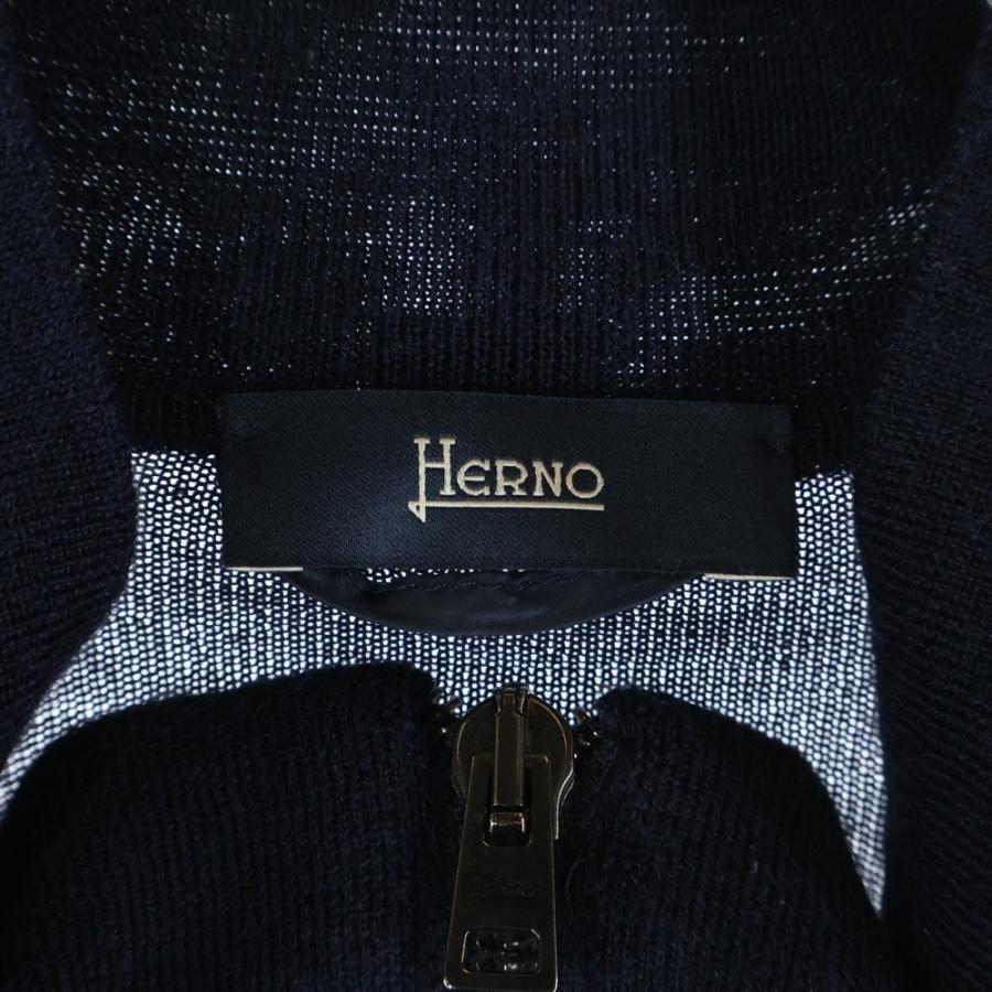 HERNO（ヘルノ） ダウン切替ニットカーディガン ブルゾン ネイビー