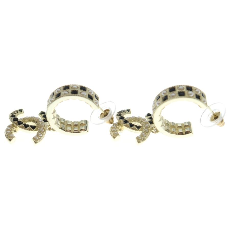 CHANEL（シャネル） ココマーク ロゴラインストーン フープピアス