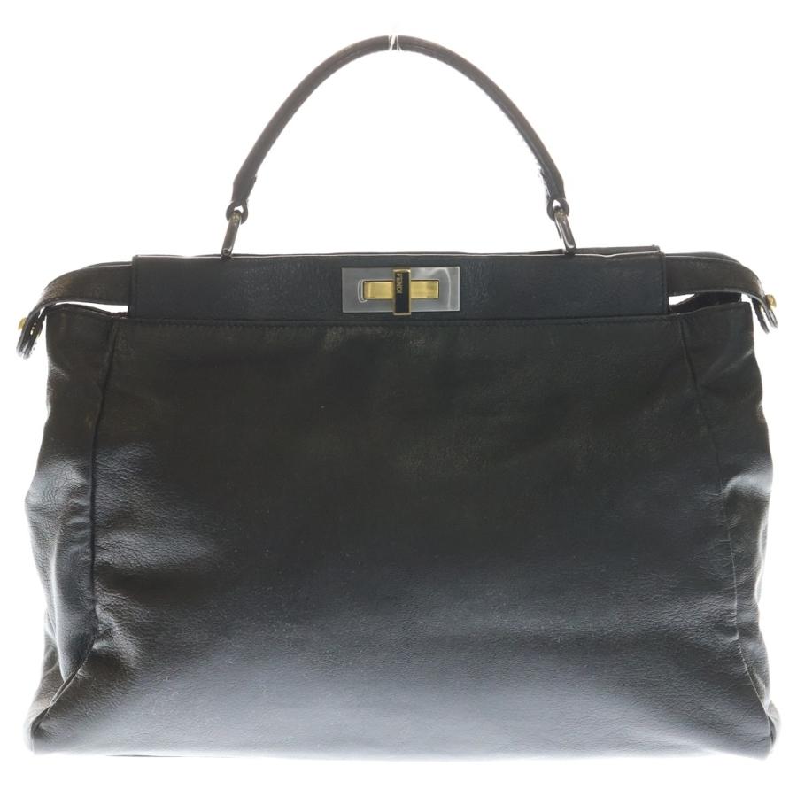 FENDI（フェンディ） ピーカブー ラージ レザー ハンドバッグ シルバー