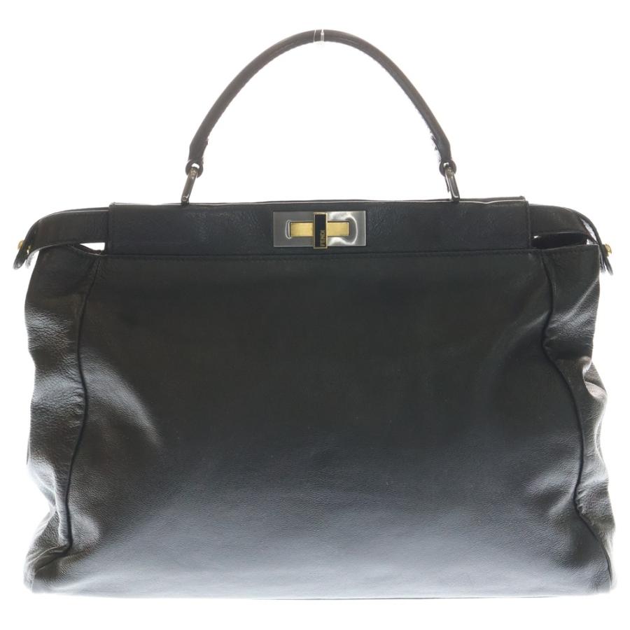 Fendi 黒 レザーハンドバッグ　ピーカブー FENDI（フェンディ） ピーカブー エックスライト レギュラー
