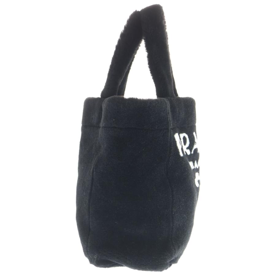 【テリー】PRADA ブラック トートバッグ PRADA（プラダ） テリー トートバッグ ハンドバッグ ブラック ファー