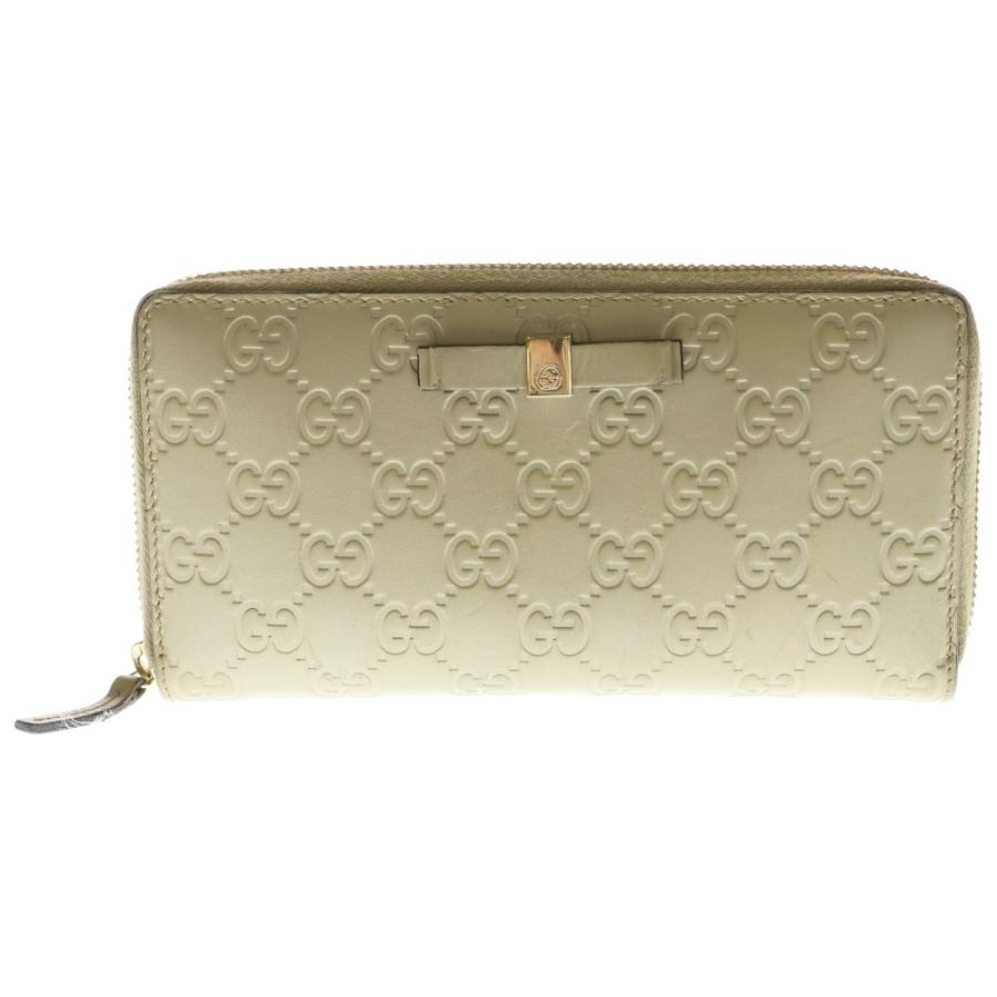 GUCCI（グッチ） グッチシマ ラウンドファスナー長財布 ベージュ