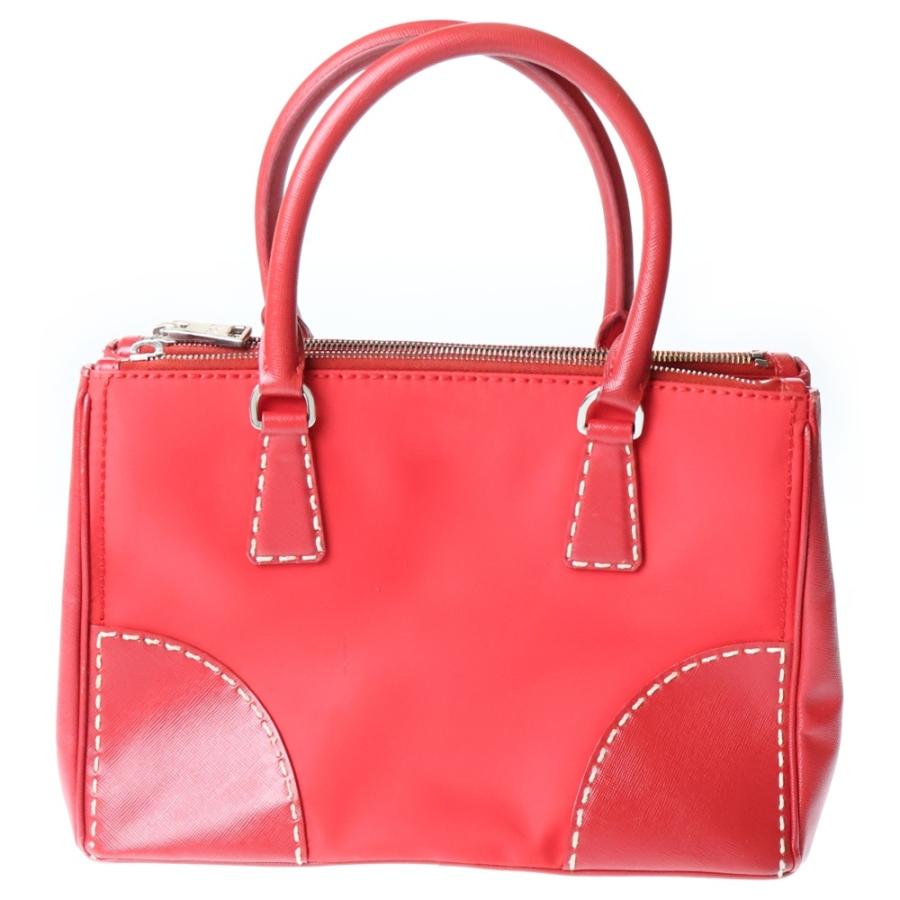 RADA プラダ トートバッグ ナイロン 三角ロゴプレート レッド　赤 ハンド PRADA（プラダ） ロゴ三角プレート ハンドバッグ トートバッグ レッド