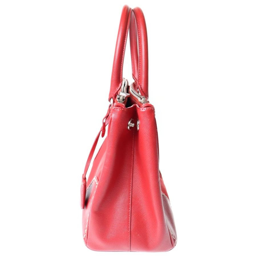 PRADA（プラダ） ロゴ三角プレート ハンドバッグ トートバッグ レッド