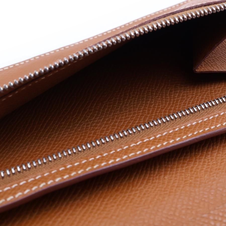 HERMES（エルメス） ベアンスフレ ゴールド エプソン 長財布 シルバー